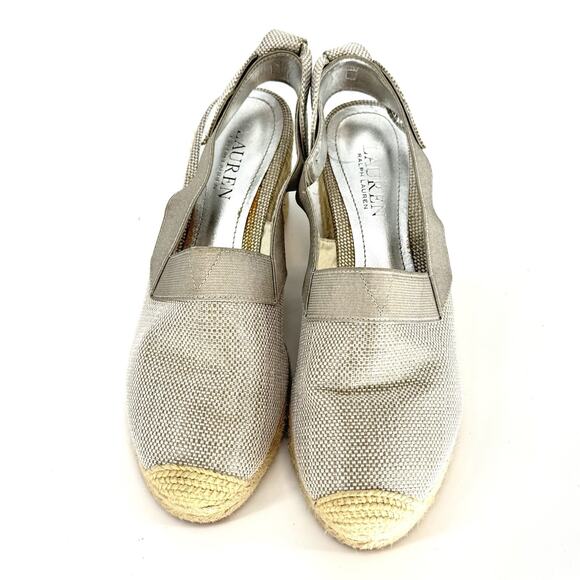 Ralph Lauren Helma Slingback Wedge Espadrilles Size 8.5 Coastal - Picture 2 of 9